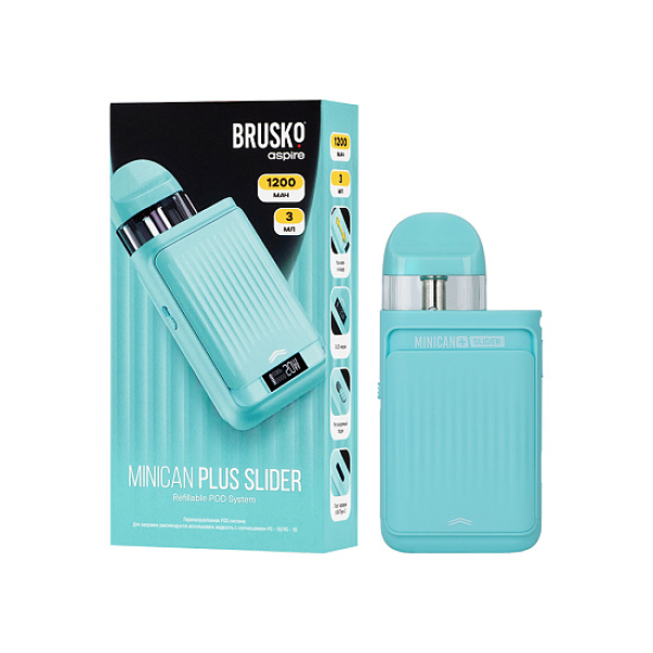 POD-система Brusko Minican      Plus Slider Бирюзовый в Уфе