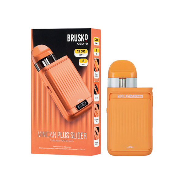 POD-система Brusko Minican      Plus Slider Оранжевый в Уфе