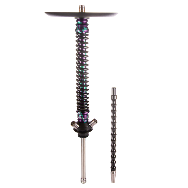 Кальян Mamay Customs Coilover Большой  Пурпурный/бирюзовый Сплеш Чёрный в Уфе